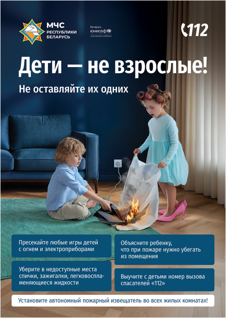 В Барановичах очевидцы спасли троих маленьких детей из горящей квартиры