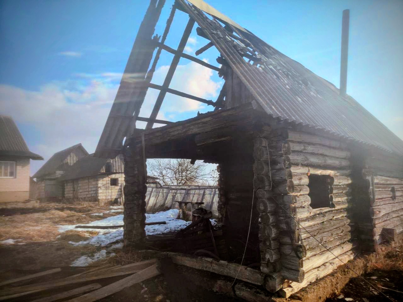 Пожар в бане из-за курения